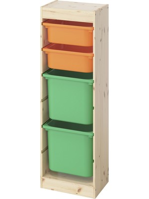 IKEA Çam Şık Saklama Ünitesi 44X30X91 cm Çocuk Odası Oyuncak Dolabı Düzenleyici