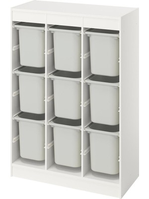 IKEA Beyaz Fonksiyonel Saklama Ünitesi 99X44X94 cm Çocuk Odası Oyuncak Dolabı Düzenleyici