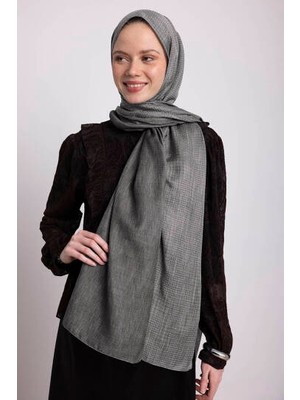 AYSHARA Aura Monogram Desenli Çift Taraflı Şal - Gri