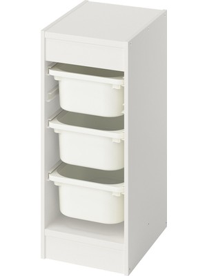 IKEA Beyaz Çok Amaçlı Saklama Ünitesi 34X44X56 cm Çocuk Odası Oyuncak Dolabı Düzenleyici
