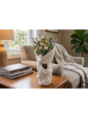 3D Meshing Dekoratif Melek Figürlü Meshing Vazo