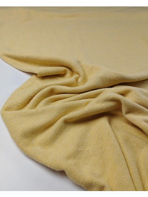 Kumaş Parça Sarı Renkte Örme Kumaş 170X225CM