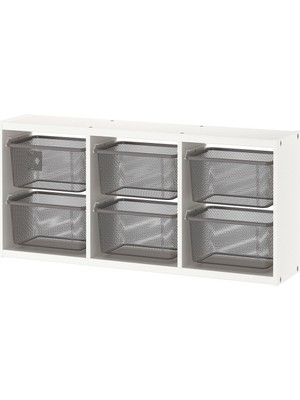 IKEA Beyaz Dayanıklı Saklama Ünitesi 99X21X30 cm Çocuk Odası Oyuncak Dolabı Düzenleyici
