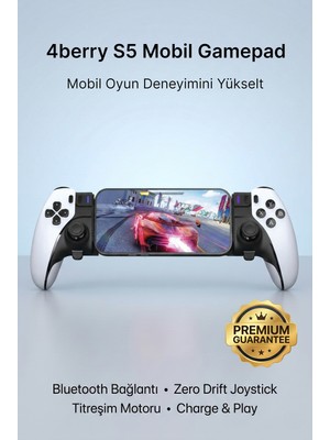 4Berry S5 Mobil Oyun Kolu & Gamepad Dönüştürücü - Android, Ios, Pc Uyumlu - Type-C Bağlantı & Titreşimli