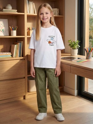 Alyakids Kız Çocuk Sanrio Cinnamoroll Karakter Desenli %100 Pamuklu Beyaz Tişört