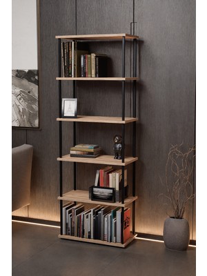KODIGU 6 Raflı Kitaplık - Kitaplık - 60CM x 30CM x 160CM Kitaplık - Çevir Kur Kitaplık
