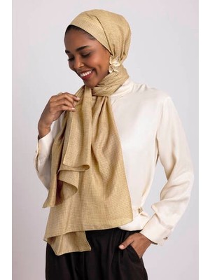 AYSHARA Aura Monogram Desenli Çift Taraflı Şal - Sarı