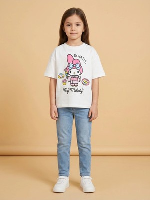 Alyakids Kız Çocuk Tshirt My Melody Baskılı %100 Pamuklu Tişört