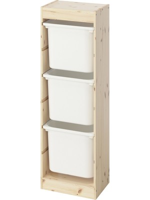 IKEA Çam Şık Saklama Ünitesi 44X30X91 cm Çocuk Odası Oyuncak Dolabı Düzenleyici