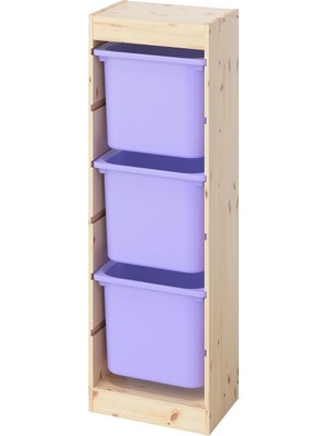 IKEA Çam Şık Saklama Ünitesi 44X30X91 cm Çocuk Odası Oyuncak Dolabı Düzenleyici