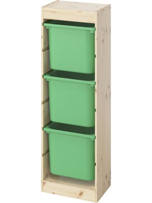 IKEA Çam Fonksiyonel Saklama Ünitesi 44X30X91 cm Çocuk Odası Oyuncak Dolabı Düzenleyici