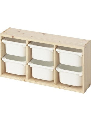 IKEA Çam Dayanıklı Saklama Ünitesi 93X21X30 cm Çocuk Odası Oyuncak Dolabı Düzenleyici