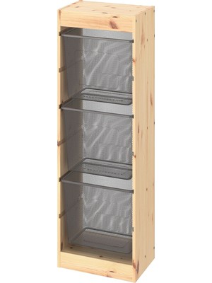 IKEA Çam Dayanıklı Saklama Ünitesi 44X30X91 cm Çocuk Odası Oyuncak Dolabı Düzenleyici