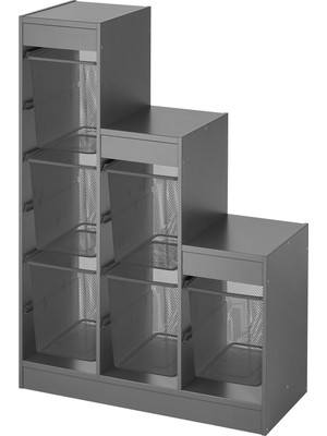 IKEA Gri Çok Amaçlı Saklama Ünitesi 99X44X94 cm Çocuk Odası Oyuncak Dolabı Düzenleyici