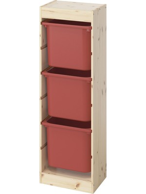 IKEA Çam Kullanışlı Saklama Ünitesi 44X30X91 cm Çocuk Odası Oyuncak Dolabı Düzenleyici