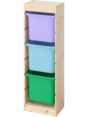 IKEA Çam Modern Saklama Ünitesi 44X30X91 cm Çocuk Odası Oyuncak Dolabı Düzenleyici