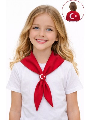 Sibel Günay Butik Şanlı Ay Yıldız Çocuk Şalı – 23 Nisan & 29 Ekim & 19 Mayıs Özel Tasarım