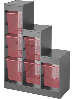 IKEA Gri Çok Amaçlı Saklama Ünitesi 99X44X94 cm Çocuk Odası Oyuncak Dolabı Düzenleyici