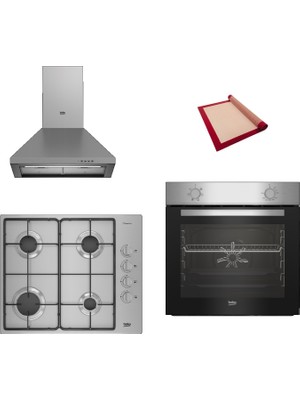 Beko Eko 3 Lü Ankastre Set ( Bfm 310 I - Bomd D 6110 Eı - Adp 61420 I ) - Silikon Yanmaz Yapışmaz Pişirme Matı ile Birlikte