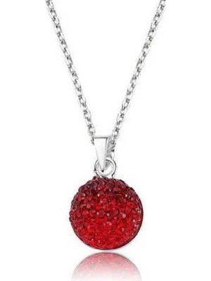 Inure Jewelry Gümüş Kırmızı Kristal Taşlı Bayan Kolye