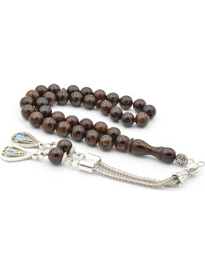 Murty99 Küre Kesim Hareli Kahverengi Beyrut Kehribarı Tesbih 8 mm