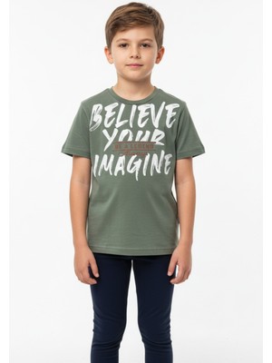 Toontoy Erkek Çocuk Bisiklet Yaka Kısa Kollu Baskılı Tişört 24991