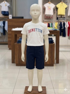 Benetton Erkek Çocuk Ekru Tshirt