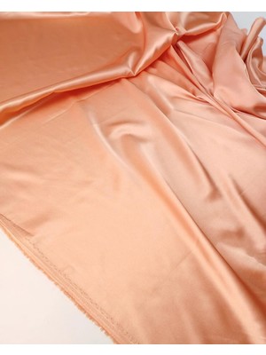 Kumaş Parça Somon Pembe Arası Renkte Saten Kumaş 140X260CM