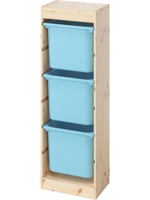 IKEA Çam Pratik Saklama Ünitesi 44X30X91 cm Çocuk Odası Oyuncak Dolabı Düzenleyici