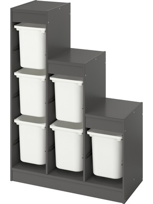 IKEA Gri Şık Saklama Ünitesi 99X44X94 cm Çocuk Odası Oyuncak Dolabı Düzenleyici