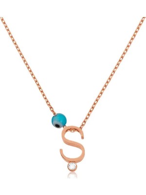 Inure Jewelry Gümüş 3 Boyutlu Bayan Harf Kolye