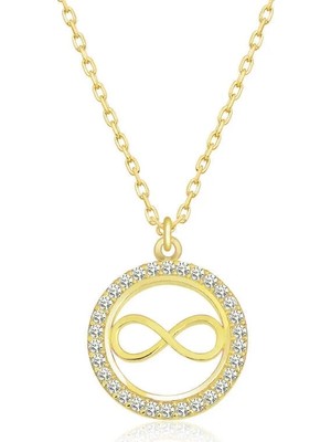Inure Jewelry Gümüş Gold Minik Sonsuzluk Bayan Kolye