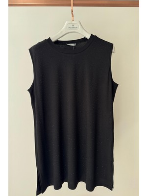 Eskişehir Mağazacılık MB27.191 Moodbasic Serpme Taşlı Sıfır Kol Tshırt