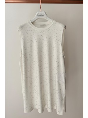 Eskişehir Mağazacılık MB27.191 Moodbasic Serpme Taşlı Sıfır Kol Tshırt