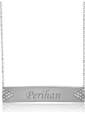 Inure Jewelry Gümüş İsimli Plaka Bayan Kolye