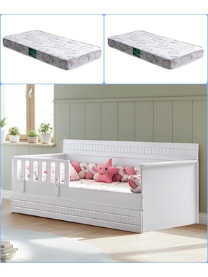 Setay Yavrulu Karyola, Bakü Yavrulu Montessori Karyola - 2 Adet Comfort Yatak