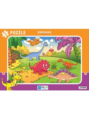 Colezium Blue Fus Dinosaurs (Dinozorlar) - Puzzle 30 Parça