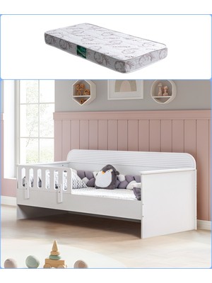 Setay Montessori Karyola, Vizyon Montessori Karyola - Beyaz + 1 Adet 90X190 Comfort Yatak