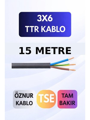 Mny Elektrik Öznur 3x6 Ttr Araç Sarj Kablosu Uzatma Kablosu 7,2 Kw Güç Kaldırabilir 15 METRE
