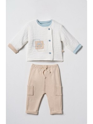 CiccimBaby Ciccim Baby 3lü Takım Hırkalı Hello Summer Ekru