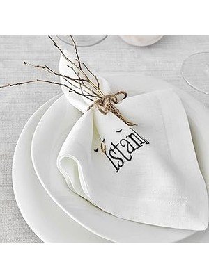 Indispensablely Home Galata Siyah Peçete Runner Set