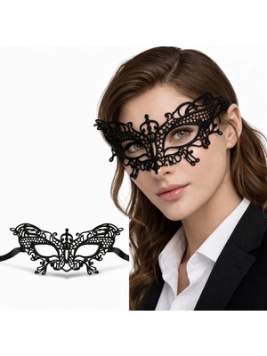 Nexgen Siyah Dantel Venedik Maskesi Kadın – Zarif Parti & Balo Maskesi 2 No