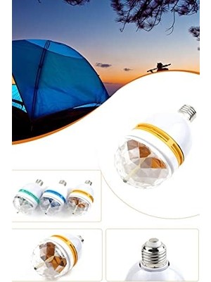 BM-553 Renkli Disko Ampulü Lambası E27 Duy LED Ampul Dönen Disco Topu 1410