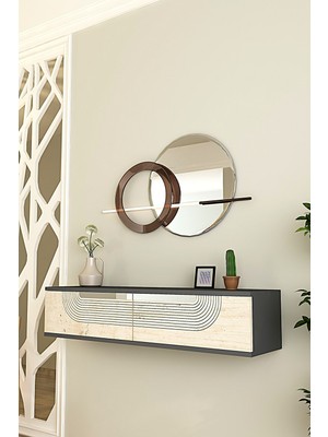 Feyza Design 120CM Çok Renkli Meyra Dresuar Antre ve Hol Rafi