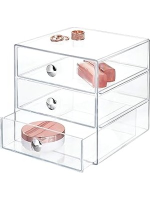 Indispensablely Interdesign 35300 M4EU Çekmeceli Organizer 3 , Şeffaf, 4 Adet, Şeffaf, 1 Parça