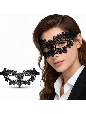 Nexgen Siyah Dantel Venedik Maskesi Kadın – Zarif Parti & Balo Maskesi 1 No