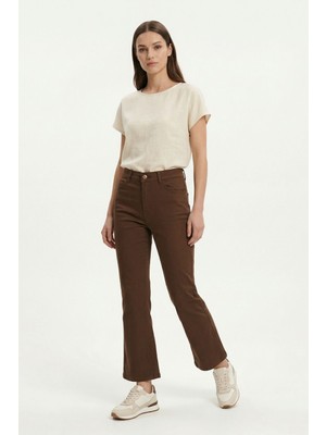 Rays Kahve Likralı Palazzo Pantolon 807