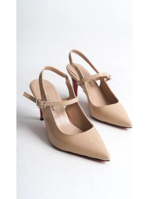 Ayakkabı Ateşi Nude Rugan Kadın Özel Tasarım Topuklu Ayakkabı Stiletto Zavos