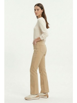 Rays Bej Likralı Palazzo Pantolon 807
