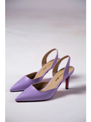 Ayakkabı Ateşi Lila Cilt Kadın Ince Topuklu Ayakkabı Stiletto Allie